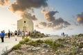 Tourists at the Dingli Cliffs on the isle of Malta