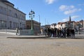 Tourists for walk city guide tour in Copenhagen Denmark