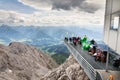 Tourists walk on Dachstein Sky Walk Royalty Free Stock Photo