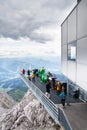 Tourists walk on Dachstein Sky Walk Royalty Free Stock Photo