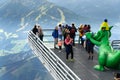 Tourists walk on Dachstein Sky Walk Royalty Free Stock Photo