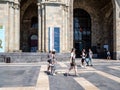 tourists walk near History Museum of Armenia