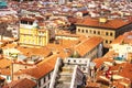 Tourists walk in the old city. Florence. Panoramic view, aerial skyline of Florence Firenze Cathedral of Santa Maria del Fiore, Royalty Free Stock Photo