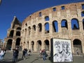 Exterior of the Colosseum in Rome, Italy Royalty Free Stock Photo