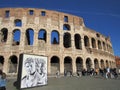 Exterior of the Colosseum in Rome, Italy Royalty Free Stock Photo