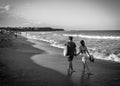 Tourists walking on the beach in Vama Veche