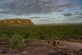 tourists walking down from the Nadab Lookout in ubirr, kakadu national park - australia, northern territory Royalty Free Stock Photo