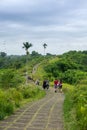 Tourists walking the famous Campuhan Ridge Walk in Ubud