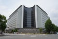 Tourists walking in front of Osaka Prefectural Police Headquarters, July 15, 2017