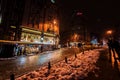 Tourists walking on Istanbul streets after snow storm