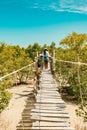 Tourists walking on the Mangrove boardwalk in Mida Creek in Watamu, Kilifi County in Kenya