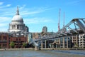 Tourists walking on milenium bridge in London Royalty Free Stock Photo