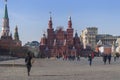 Tourists walking at red square Royalty Free Stock Photo