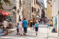 Tourists walking on the streets of Zadar, Croatia