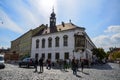 Tourists walking and taking photos on the historical center of the city Budapest, Hungary Royalty Free Stock Photo