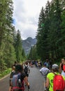 Tourists walking in Tatra Mountains