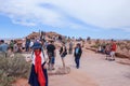 Tourists walking to the iconic Horseshoe Bent on the Colorado River