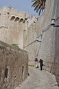 Tourists walking up the steep path to San Domino