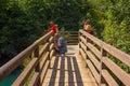 Tourists on Walkway at Milancev Buk at Martin Brod in Bosnia