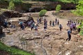 Tourists at the Wanda mines in the Misiones Province, Argentina Royalty Free Stock Photo