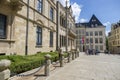 Tourists watch the change of guard at the Palace of Grand Dukes in Luxembourg