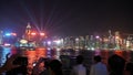 tourists watch the daily sound and light show, Hong Kong Royalty Free Stock Photo