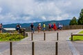 Tourists watching lagoa das Sete