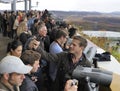 Tourists watching North Korea