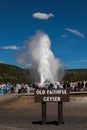 Tourists Watching Old Faithful Erupt