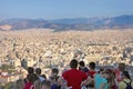 Tourists watching panorama of Athens Royalty Free Stock Photo