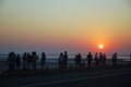 Tourists watching sunrise