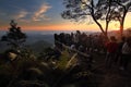 Tourists watching the sunrise at kooddoi hill