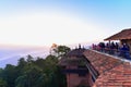 Tourists Watching Sunrise Over the Himalayas at Nagarkot Hill Royalty Free Stock Photo