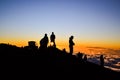 Tourists watching sunset on Haleakala Summit - Maui, Hawaii