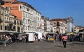 Tourists on the waterfront of Venice, Italy