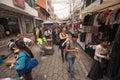 Tourists in the weekend market of Otavalo, Ecuador Royalty Free Stock Photo