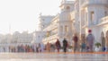 Tourists and worshipper walking inside the Golden Temple complex at Amritsar, Punjab, India, the most sacred icon and worship plac Royalty Free Stock Photo