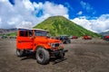 Tourists 4x4 Jeep for tourist rent at Mount Bromo in East Java , Indonesia.