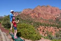 Tourists at Zion National Park Royalty Free Stock Photo