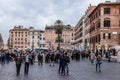 Tourists ÃÂ®n Spanish square Piazza di Spagna in  Rome, Italy Royalty Free Stock Photo