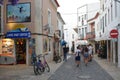 Touristy street in the historic center of Lagos in Portugal