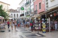 Touristy street in the historic center of Lagos in Portugal