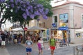 Touristy street in the historic center of Lagos in Portugal Royalty Free Stock Photo