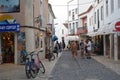 Touristy street in the historic center of Lagos in Portugal