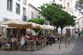 Touristy street in the historic center of Lagos in Portugal Royalty Free Stock Photo