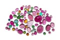 Many different colors tourmaline cabochons