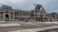 Tournai Doornik, Walloon Region - Belgium - Facade and entrance of the local railwaystation of Tournai