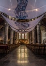 Tournai Doornik, Walloon Region - Belgium - The roman and Gothic interior of the Saint John church of Tournai