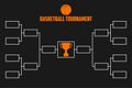 Tournament Bracket. Basketball championship scheme with trophy cup. Sport illustration. Vector.