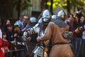 Tournament of medieval knights. Historical reconstruction of battles